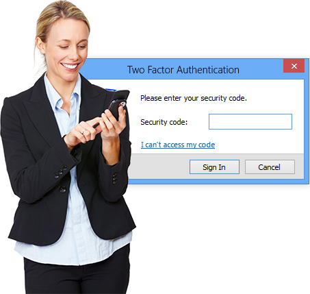Generate a security code on your smartphone with the authentication app